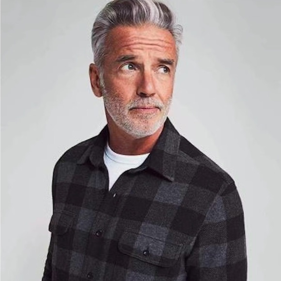 Faherty Legend Sweater Shirt in Charcoal Black Buffalo Plaid Size XL - Picture 15 of 15